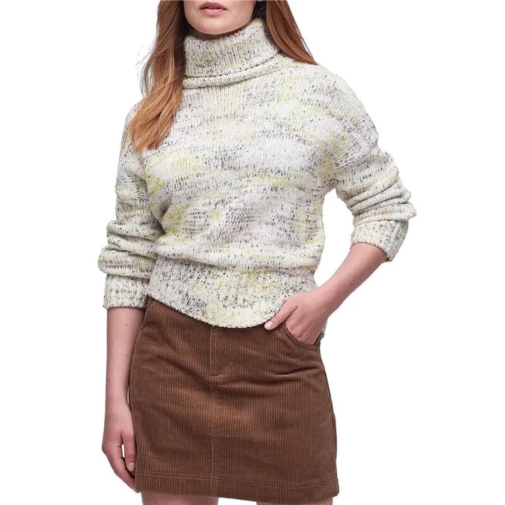 NWT Barbour Berryman Knit Multicolor Flecked Turtleneck Sweater Cotton Wool 6